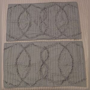 Geneva Home Fashion LLC King Sized Gray Ruffled Set Of Pillow Shams